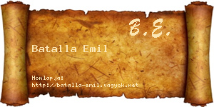 Batalla Emil névjegykártya